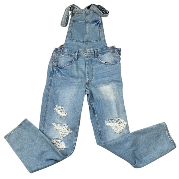 Women's Blue Denim Overalls - Picture 1 of 15